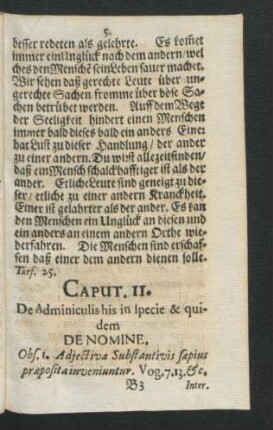 Caput II. De Adminiculis his in specie & quidem De Nomine.