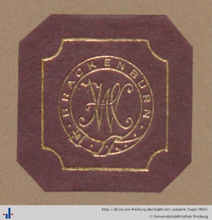 [Provenienz]: Walpole, Hugh