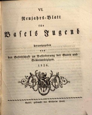 Neujahrsblatt für Basels Jugend. 6. 1826
