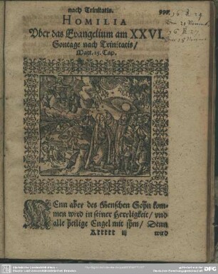 Homilia Uber das Evangelium am XXVI. Sontage nach Trinitatis, Matt. 25. Cap.