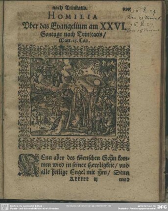 Homilia Uber das Evangelium am XXVI. Sontage nach Trinitatis, Matt. 25. Cap.