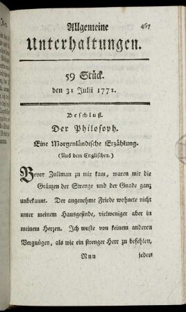 59 Stück. den 31 Julii 1771.