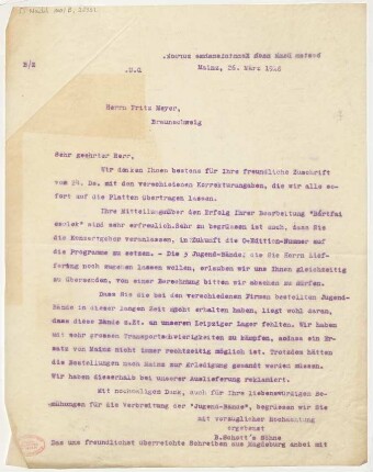 Brief an Fritz Meyer : 26.03.1918