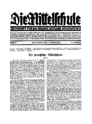 Die preußische Mittelschule : (Schluß)