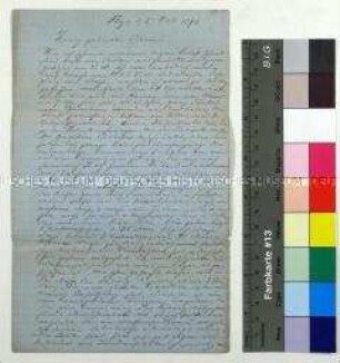 Feldpostbrief von Joseph Köchling aus dem Deutsch-Französischen Krieg an seine Eltern über sein Quartier und den militärischen Alltag in Flize sowie die Umgebung