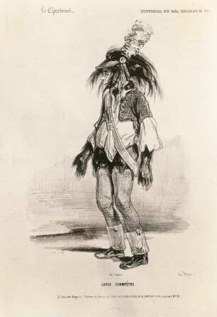 Gavarni, Paul: Le Charivari. Garde Champêtre. Lithografie; 34 x 23 cm (Bildgröße). 1853