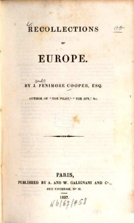 Recollections of Europe