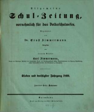 Allgemeine Schulzeitung. 37. 1860