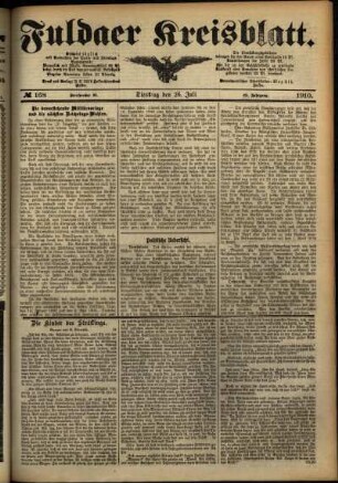 Ausgabe vom Dienstag, den 26. Juli 1910.