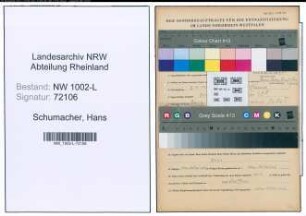 Entnazifizierung Hans Schumacher , geb. 03.04.1908 (Referent)