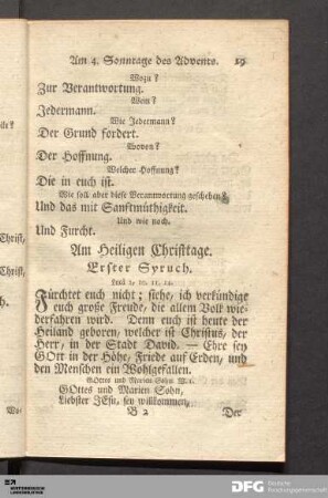Am Heiligen Christtage.