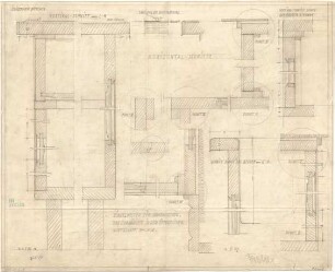 Fischer, Theodor; München - Westend, Bergmannstr.; Ledigenheim - Schwenkbalken u. Anrichte in der öffentlichen Gastwirtschaft (Schnitte)