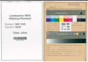 Entnazifizierung Julius Claus , geb. 09.04.1885 (Steindrucker)