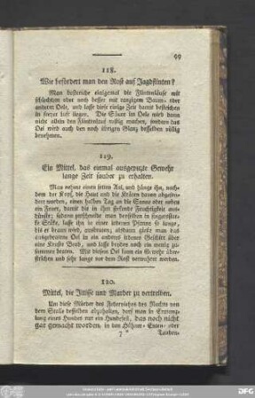 120. Mittel, die Iltisse und Marder zu vertreiben.