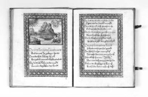 Der Erste Fies sey der Nimphnartt : Handschrift "Lumeinganck wird ein wenig gemeldet...". Doppelseite Nr. 47 mit Darstellung "Der Erste Fies sey der Nimphnartt". Feder, Tusche, Wasserfarben, Gold; 18,9 x 14,8 cm (Blattgröße). Dresden: SLUB KA 798