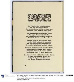 "Die Irren II". Georg Heym, Umbra Vitae, München 1924, S. 26.