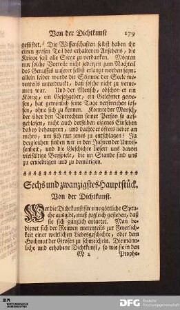 XXVI. Hauptstück. Von der Dichtkunst.