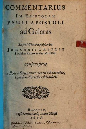 Commentarius in epistolam Pauli apostoli ad Galatas