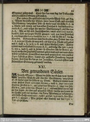 XXI. Von gewundenen Säulen