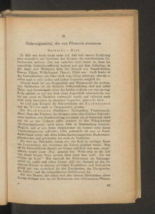 III. Nahrungsmittel, die von Pflanzen stammen