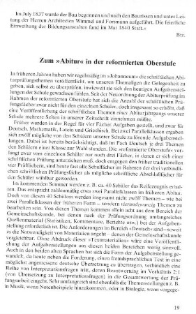 Zum "Abitur" in der reformierten Oberstufe