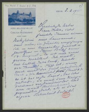 Brief an Jella von Oppenheimer : 08.10.1915