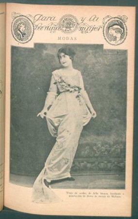Modas - Traje de noche, de falla blanca [...] - [Fotografía] : Para la niña y la mujer