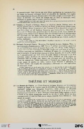 Théâtre et musique (Nr. 187-198)