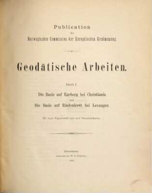 Geodätische Arbeiten. 1. 1882