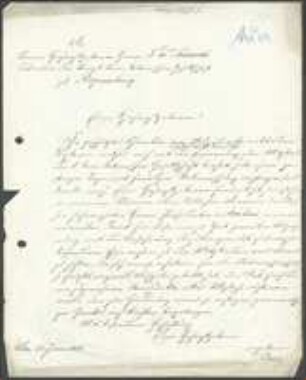 Brief von Alois Auer von Welsbach an Friedrich Wilhelm Schmid