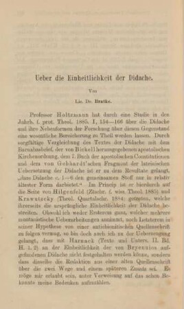 302-311 Ueber die Einheitlichkeit der Didache