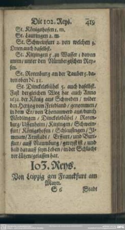 103. Reys. Von Leipzig gen Franckfurt am Mayn
