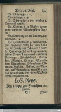 103. Reys. Von Leipzig gen Franckfurt am Mayn