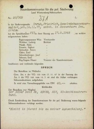 Unruh, Friedrich