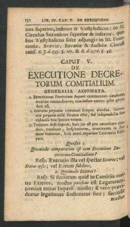 Caput. V. De Executione Decretorum Comitialium