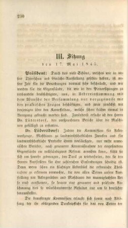 III. Sitzung den 17. Mai 1845.