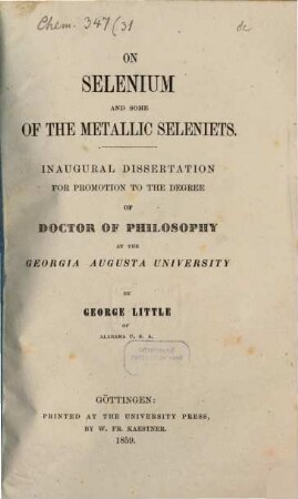 On Selenium and some of the metallic seleniets