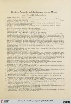 Gemälde, Aquarelle und Zeichnungen neuerer Meister des 19. und 20. Jahrhunderts (Nr. 1-107)