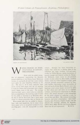 Vol. 60 (1916/1917) = No. 238: Water colours at Pennsylvania Academy, Philadelphia