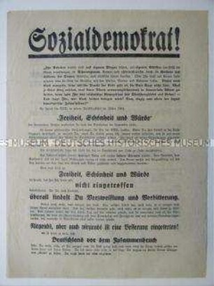 Werbung der NSDAP zu den Preußischen Landtagswahlen mit Ausrichtung auf die Mitglieder der Sozialdemokratie
