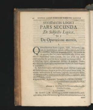 Tit. I. De Operatione mentis.