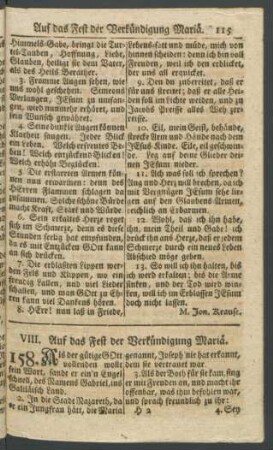 VIII. Auf das Fest der Verkündung Mariä