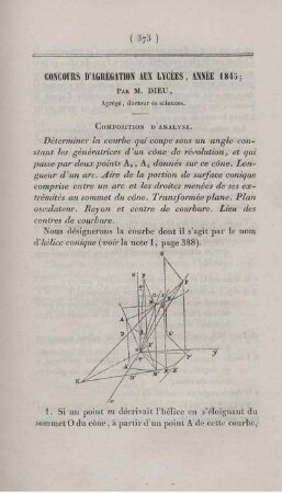 Concours d´agrégation aux lycées, année 1845.