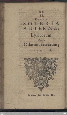 Lyricorum Sive Odarum sacrarum; Libri II
