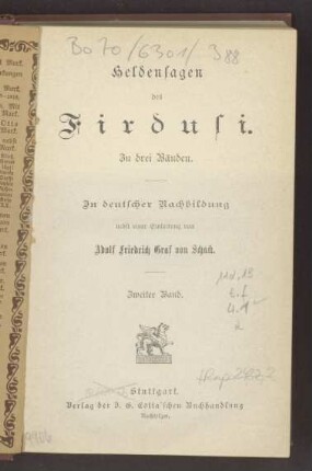 Heldensagen des Firdusi : in drei Bänden / Band 2