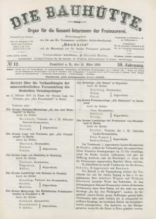 No. 12. Frankfurt a. M., den 18. März 1916. 59. Jahrgang.