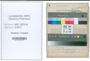 Entnazifizierung Friedel Walther , geb. 01.11.1891 (Kuechenhilfe)