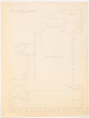 Geschäftshaus und Kino Tauentzienstraße 19-19a, Berlin-Schöneberg: Umbau des Kinos zum Kaufhaus: Grundriss 4.OG (Bürogeschoss) 1:100