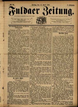 Ausgabe vom Freitag, den 18. April 1890.