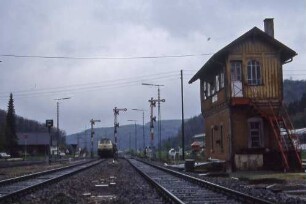 Schelklingen Stw 2 Lok 215 051 Güterzug Ausfahrsignale